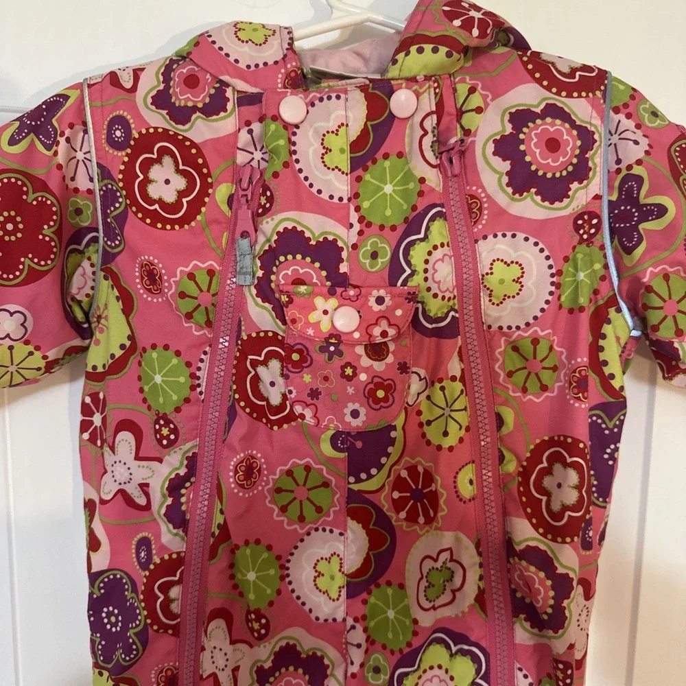 Girls Hanna Andersson Pink Floral Warm Snowsuit Size‎ 70 6-12 Months